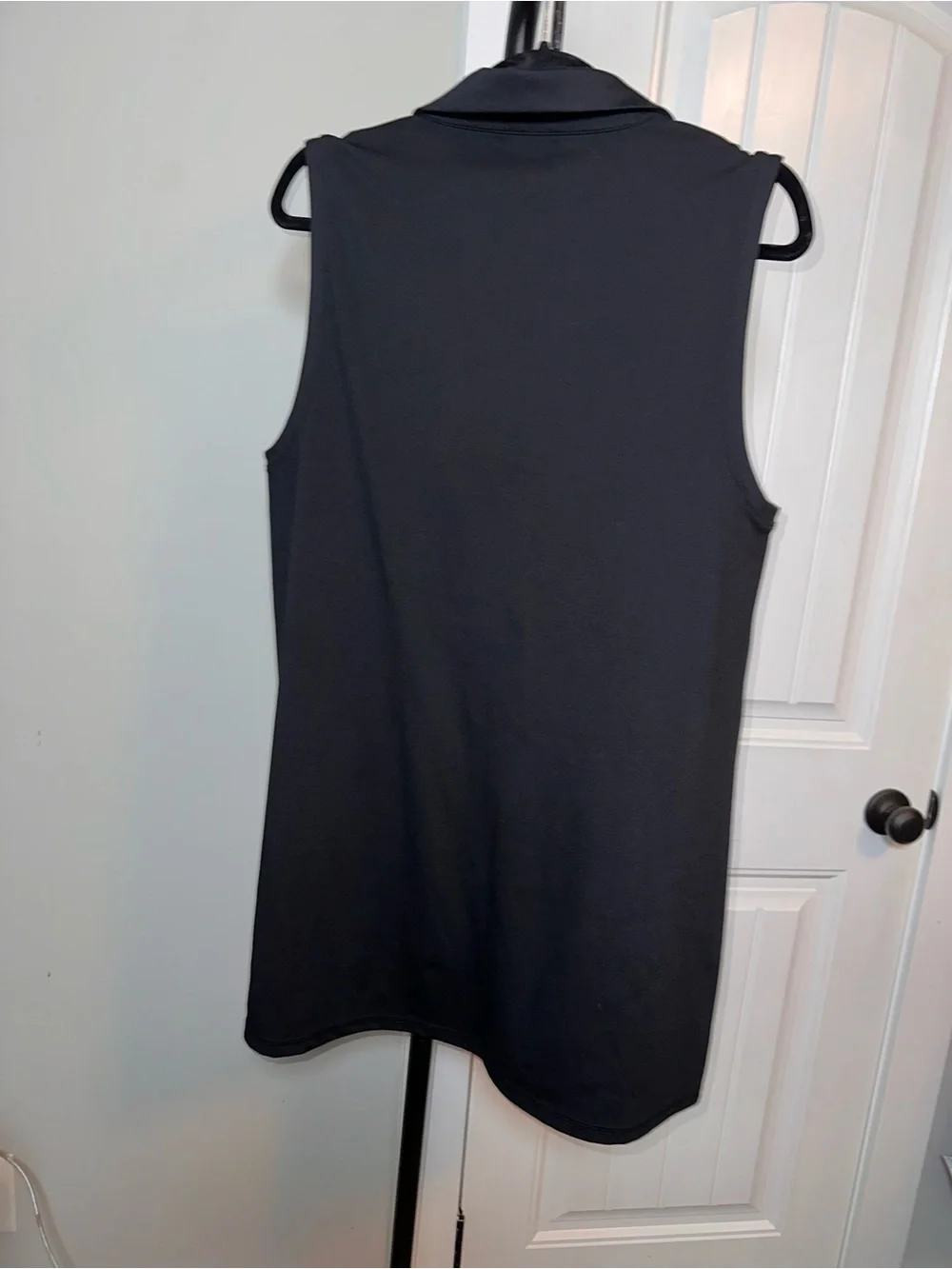 J Crew Size Large Performance Women’s Black Sleeveless Polo Dress